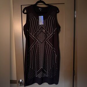 NWT Say What? Black Dress with Silver Accents 2X